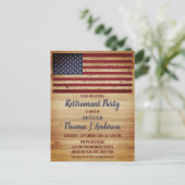 Invitation Carte Postale Drapeau rustique américain Police militaire retrai (Debout devant)