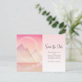 Invitation Carte Postale Dreamy Pastel Mountain Paysage Enregistrer la date (Debout devant)