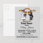 Invitation Carte Postale Drôle Caricature du Mariage d'orignal (Devant / Derrière)