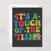 Invitation Carte Postale Drôle d'autisme C'est une touche de la 'Tism Super (Devant / Derrière)