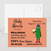 Invitation Carte Postale Drôle Pickle manger Baby shower de crème glacée (Devant / Derrière)