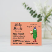 Invitation Carte Postale Drôle Pickle manger Baby shower de crème glacée (Debout devant)