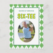 Invitation Carte Postale Drôle Six-tee Golf 60e Anniversaire (Devant)
