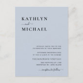 Invitation Carte Postale Dusty bleu moderne QR Code tout en un Mariage (Devant)
