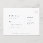 Invitation Carte Postale Dusty Blue Modern Simple Script mariage RSVP (Dos)