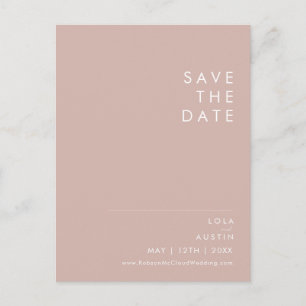 Invitation Carte Postale Dusty Boho   Rose et violet Enregistrer la date