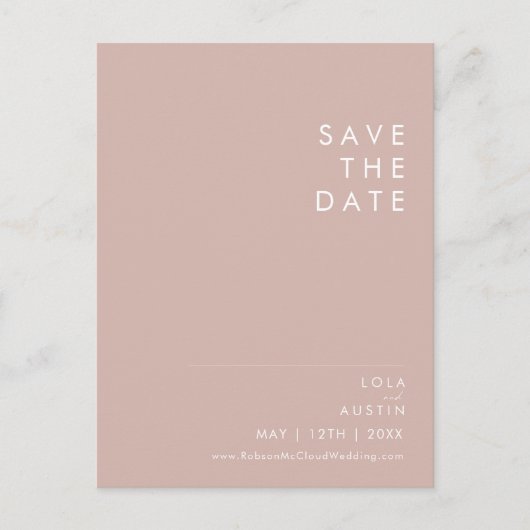 Invitation Carte Postale Dusty Boho | Rose et Violet Enregistrer la Date (Devant)