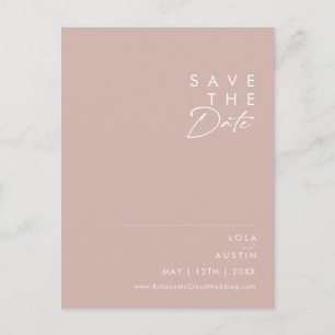 Invitation Carte Postale Dusty Boho   Rose et violet Enregistrer la date
