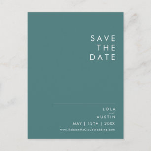Invitation Carte Postale Dusty Boho   Vert Enregistrer la date