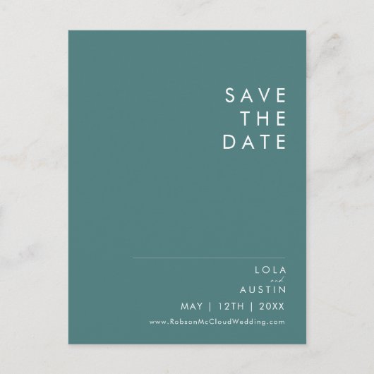 Invitation Carte Postale Dusty Boho | Vert Save The Date (Devant)