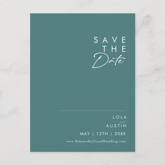Invitation Carte Postale Dusty Boho | Vert Save the Date (Devant)