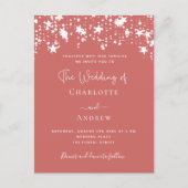 Invitation Carte Postale Dusty Earth étoiles mariage élégant (Devant)