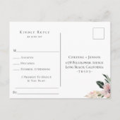 Invitation Carte Postale Dusty Mauve Botanical Wedding RSVP Song Request (Dos)