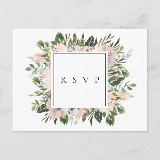 Invitation Carte Postale Dusty Mauve Botanical Wedding RSVP Song Request (Devant)