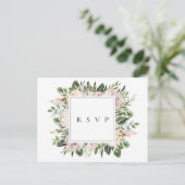 Invitation Carte Postale Dusty Mauve Botanical Wedding RSVP Song Request (Debout devant)