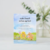 Invitation Carte Postale  Easter Egg Brunch Chick Easter Bunny Party (Debout devant)