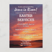 Invitation Carte Postale EASTER Jésus est ressuscité SERVICES D'ÉGLISE Cust (Devant)