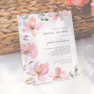 Invitation Carte Postale Eau Élégante de Printemps Aquarelle Fête de Mariag