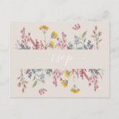 Invitation Carte Postale Eau Fleur sauvage poussiéreuse Choix de repas RSVP (Devant)