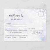 Invitation Carte Postale Eau rustique Snowflakes Mariage d'hiver RSVP (Dos)