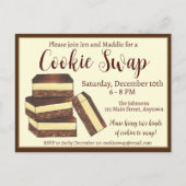 Invitation Carte Postale Échange de biscuits de Noël des barres Nanaimo can (Devant)