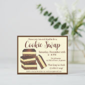 Invitation Carte Postale Échange de biscuits de Noël des bars Nanaimo canad (Debout devant)