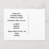Invitation Carte Postale Échange de cookies de vacances (Dos)