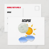 Invitation Carte Postale Éclipse (Devant / Derrière)