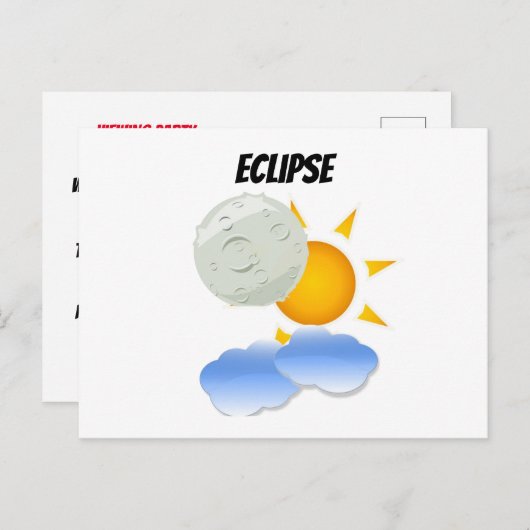 Invitation Carte Postale Eclipse (Devant / Derrière)