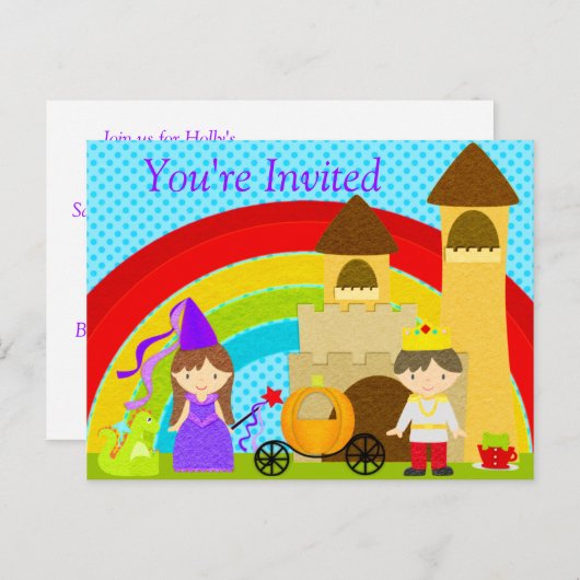 Invitation Carte Postale Écoute, écoute, c'est un parti royal. (Devant / Derrière)