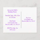 Invitation Carte Postale Écoute, écoute, c'est un parti royal. (Dos)