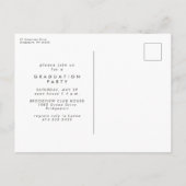 Invitation Carte Postale Écriture de diplôme simple moderne graduation phot (Dos)