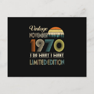 Invitation Carte Postale Édition limitée de novembre 1970 Vintage ce que je