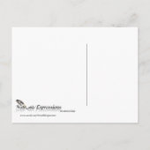 Invitation Carte Postale Elégance de paon en noir, or et blanc (Dos)