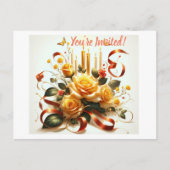Invitation Carte Postale Élégance Florale : Célébration en Fleurs (Devant)