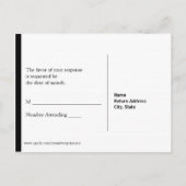Invitation Carte Postale Élégance simple (Dos)