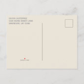 Invitation Carte Postale Elégant aquarelle Floral Mariage (Dos)