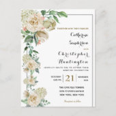 Invitation Carte Postale Elégant aquarelle Floral Mariage (Devant)