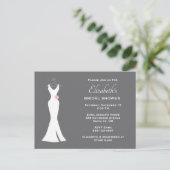 Invitation Carte Postale Elégant blanc sur gris - Élégant simple nuptiale (Debout devant)