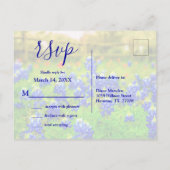 Invitation Carte Postale Elégant Bluebonnets Printemps Mariage RSVP Enclôtu (Dos)