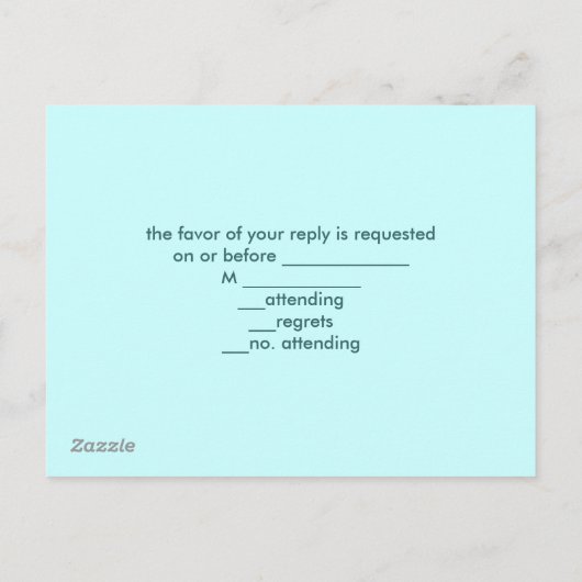 Invitation Carte Postale Elégant bois BLue Seashells Plage Mariage rsvp (Dos)