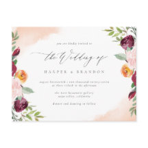 Élégant Burgundy Blush Floral Mariage