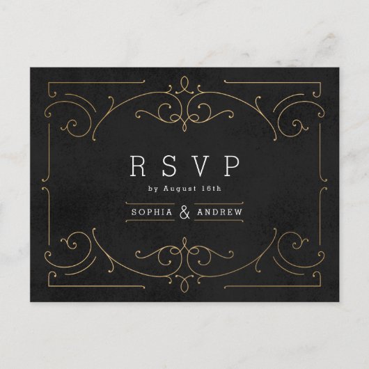 Invitation Carte Postale Elégant classique classique classique classique ma (Devant)