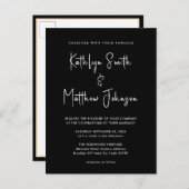 Invitation Carte Postale Élégant code QR noir tout en un Mariage moderne (Devant / Derrière)