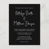 Invitation Carte Postale Élégant code QR noir tout en un Mariage moderne (Devant)