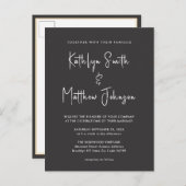Invitation Carte Postale Élégant code QR noir tout en un Mariage moderne (Devant / Derrière)