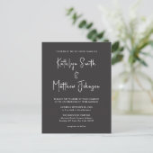 Invitation Carte Postale Élégant code QR noir tout en un Mariage moderne (Debout devant)