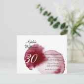 Invitation Carte Postale Élégant Déversement de vin rouge Moderne Automne 3 (Debout devant)