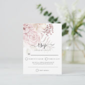 Invitation Carte Postale Elégant Dusty Rose Florals Mariage RSVP (Debout devant)