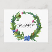 Invitation Carte Postale Élégant écossais Thistle Mariage choix de repas RS (Devant)